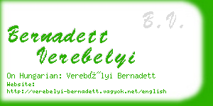 bernadett verebelyi business card